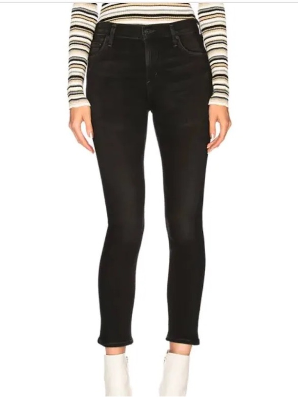 Citizens of Humanity Black Slim Jeans- Rocket Crop High Rise Skinny